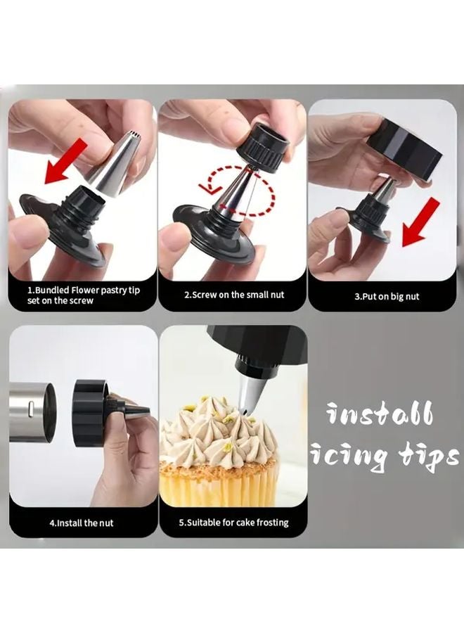 22pcs Press Gun Set Manual Cookie Extruder Cream Piping Nozzle Baking Tools Gift Box - Image 5